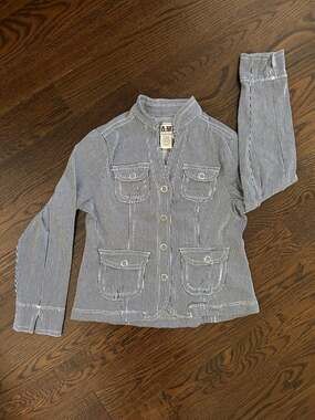 Vintage AMX Women's Striped Utility Jacket Size S